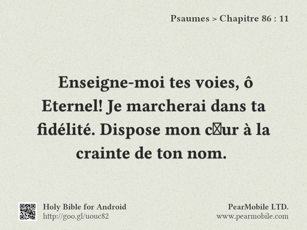 Psaumes, Chapitre 86:11